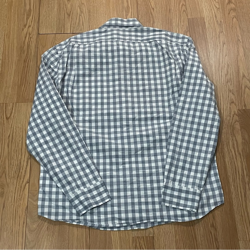 J.Crew Mens XL Slim Long Sleeve Button Down Shirt Flex Washed Gray Plaid - Picture 8 of 8